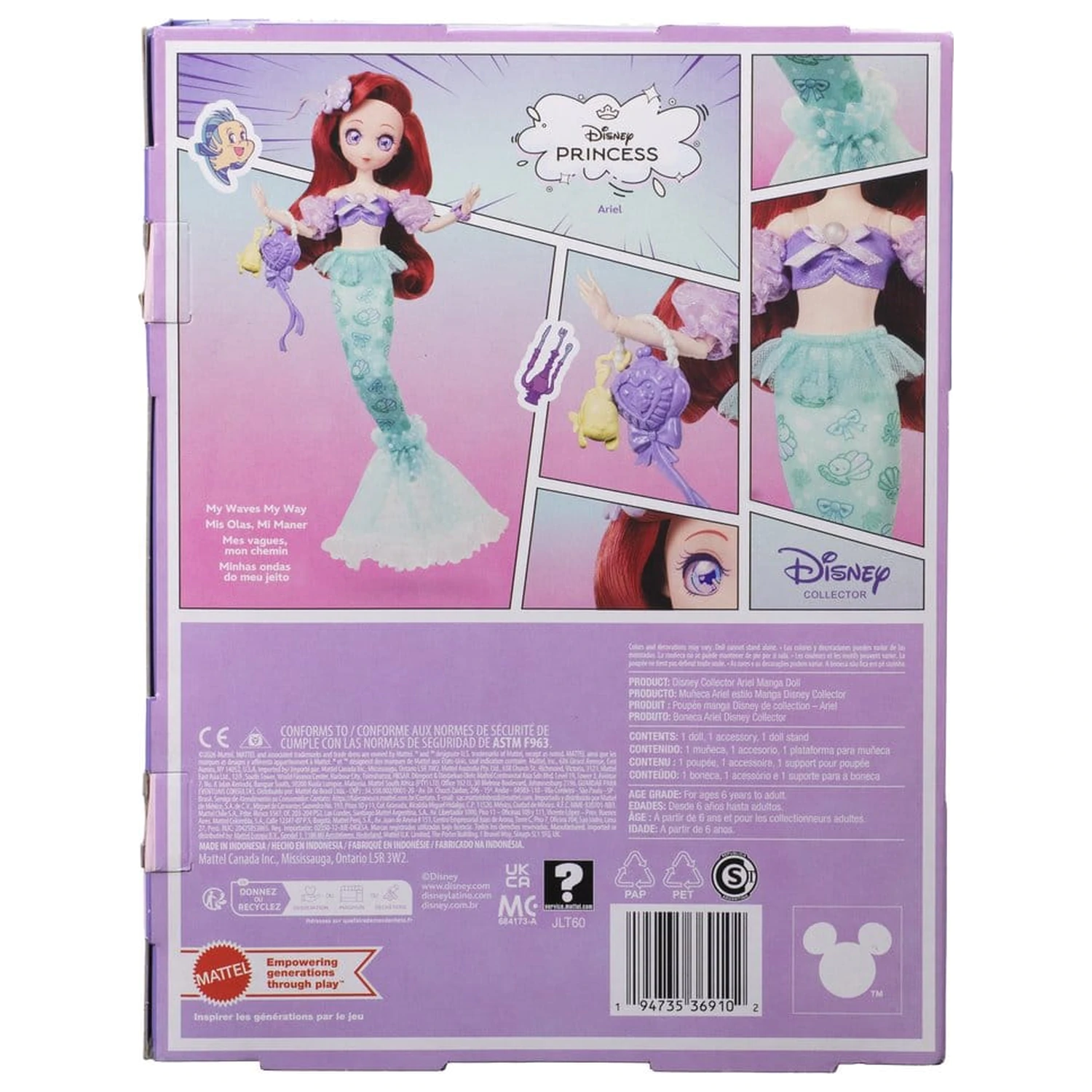 Disney Princess Doll Manga Ariel 22 cm product photo