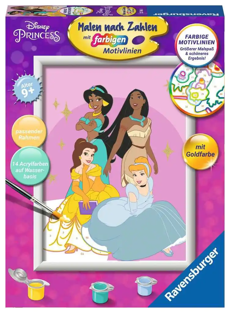 Disney Paint by Numbers Painting Set Princesses 18 x 24 cm *German Edition* product photo