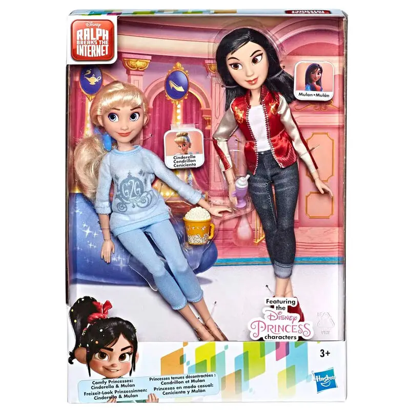 Disney Raph Breaks the Internet Cinderella + Mulan set 2 dolls product photo