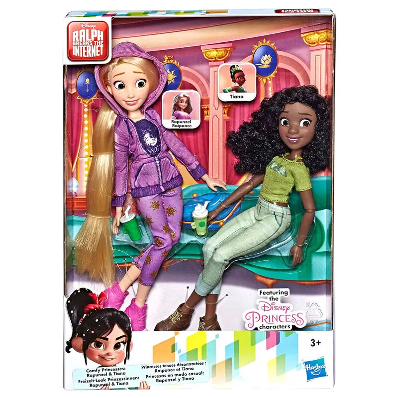 Disney Raph Breaks the Internet Rapunzel + Tiana set 2 dolls product photo