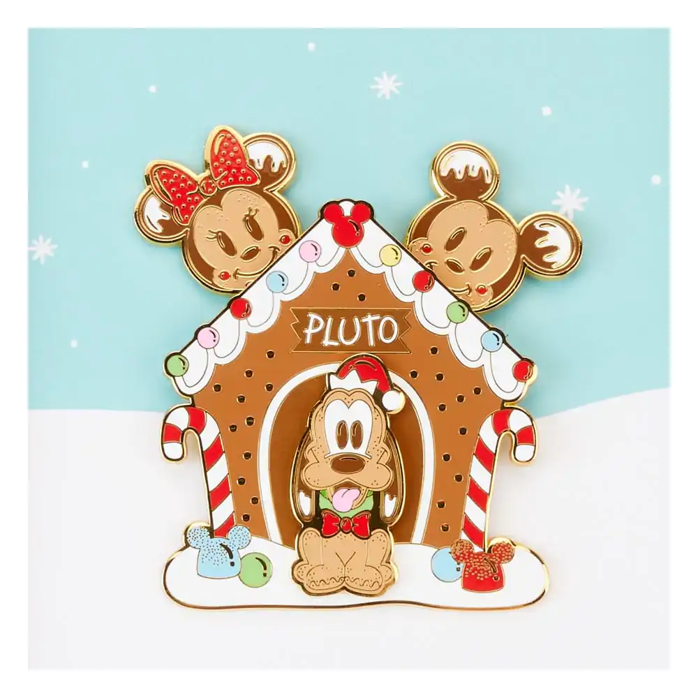 Disney by Loungefly Sliding Enamel Pin Mickey &amp; Friends Gingerbread Pluto House Limited Edition 8 cm product photo
