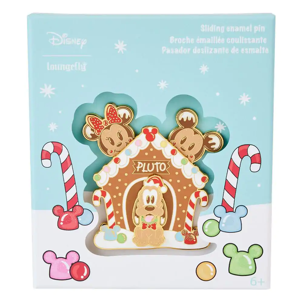 Disney by Loungefly Sliding Enamel Pin Mickey &amp; Friends Gingerbread Pluto House Limited Edition 8 cm product photo