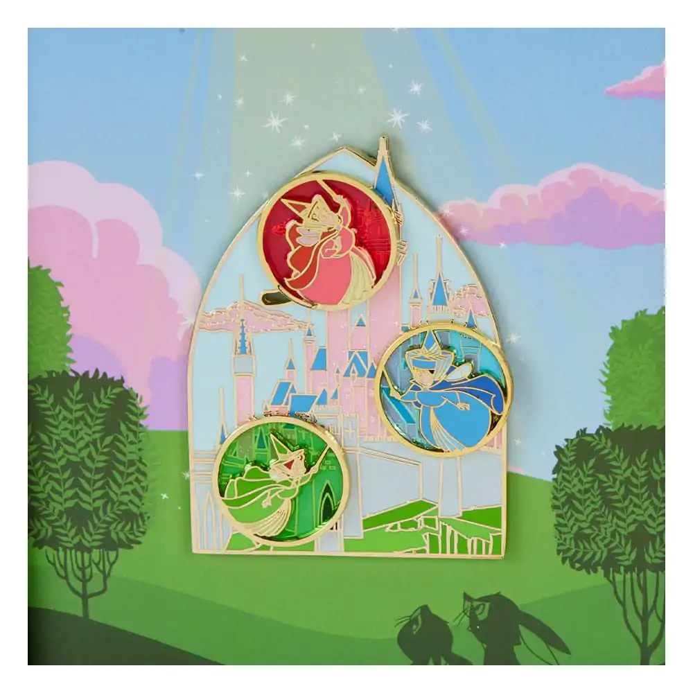 Disney by Loungefly Sliding Enamel Pin Sleeping Beauty Aurora Castle & Fairies Limited Edition 8 cm product photo