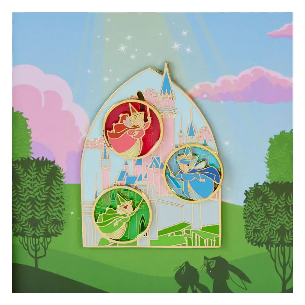 Disney by Loungefly Sliding Enamel Pin Sleeping Beauty Aurora Castle & Fairies Limited Edition 8 cm product photo