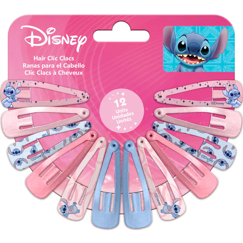 Disney Stitch 12 hair clips set product photo