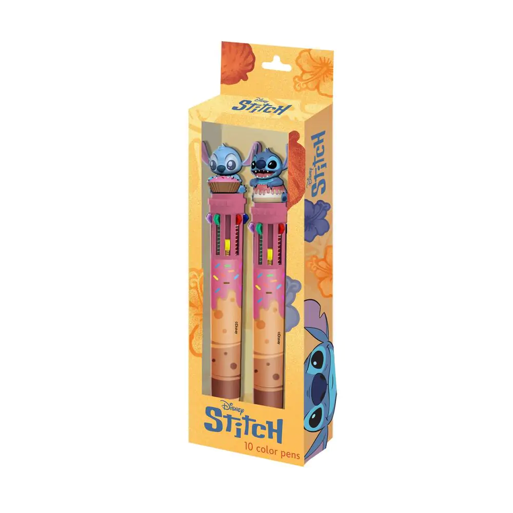 Disney Stitch pack 2 pens 10 colours product photo