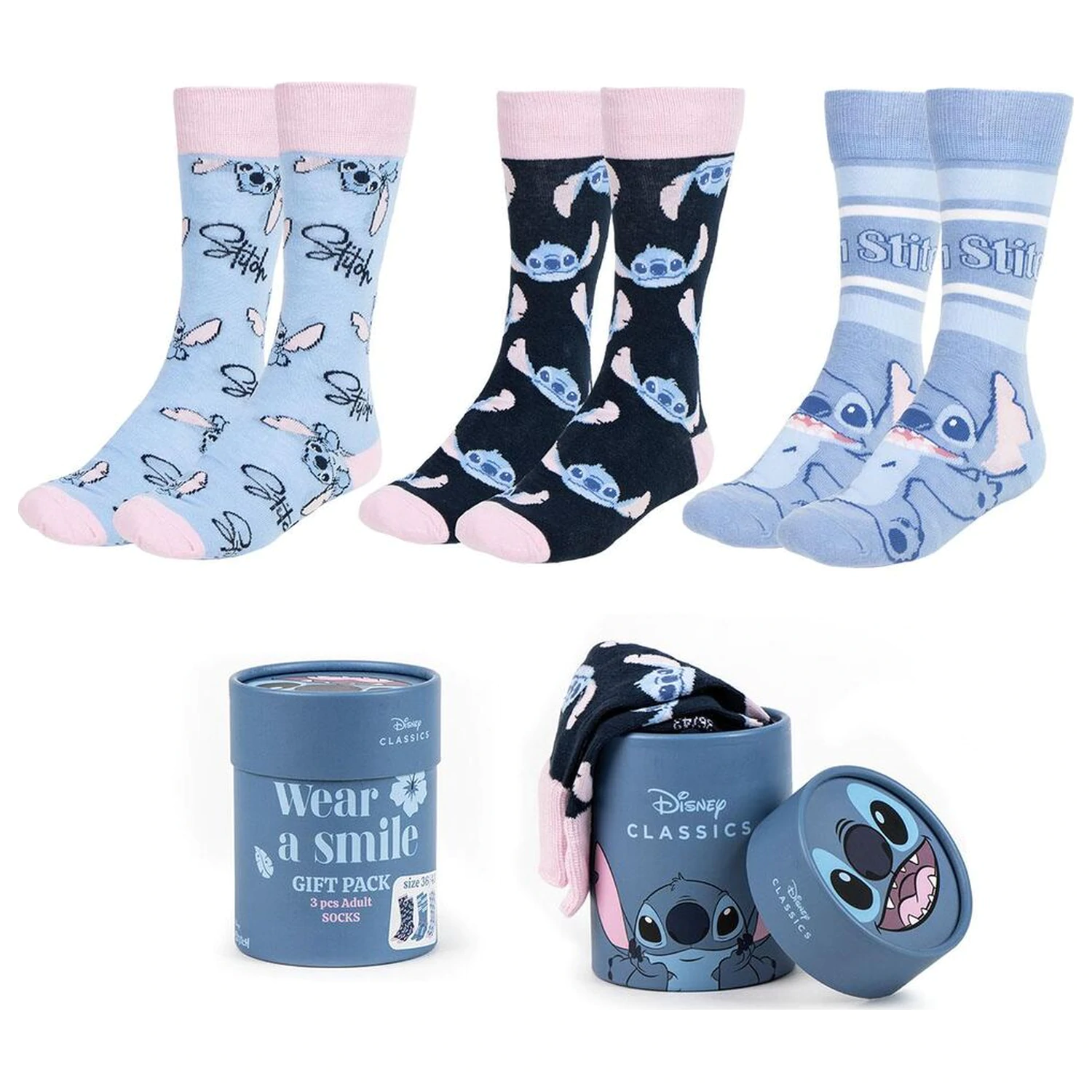Disney Stitch pack 3 adult socks product photo