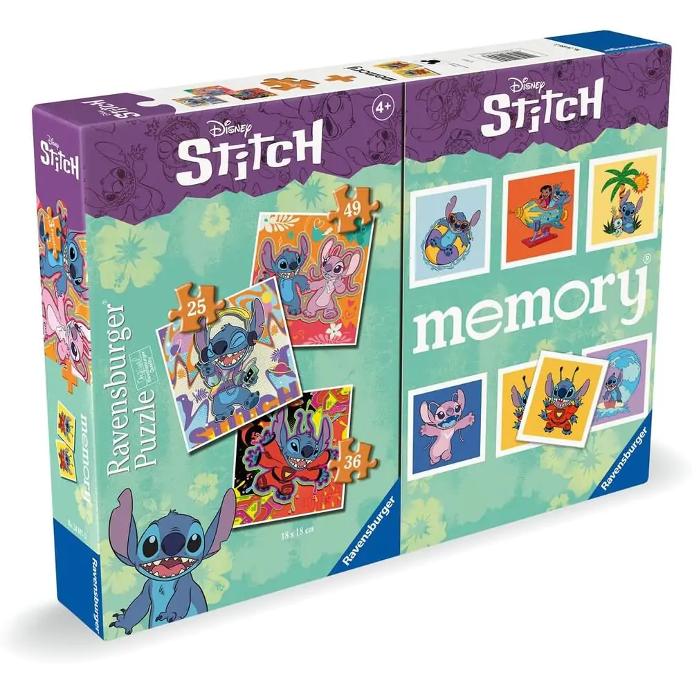 Disney Stitch 3 puzzles and memory multipack product photo