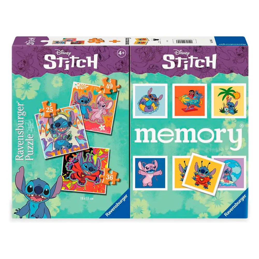 Disney Stitch 3 puzzles and memory multipack product photo