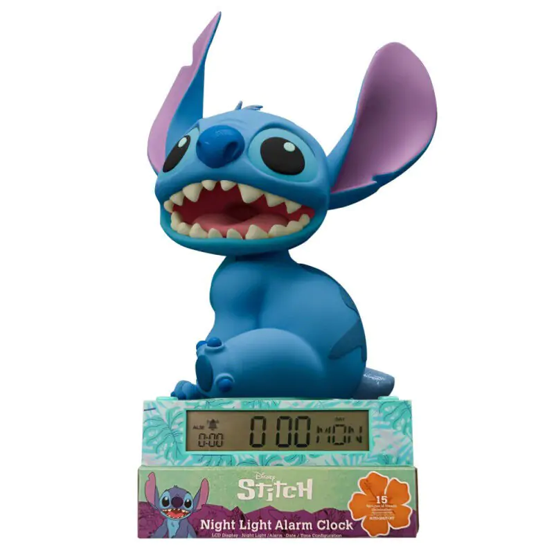 Disney Stitch 3D lamp with alarm clock termékfotó