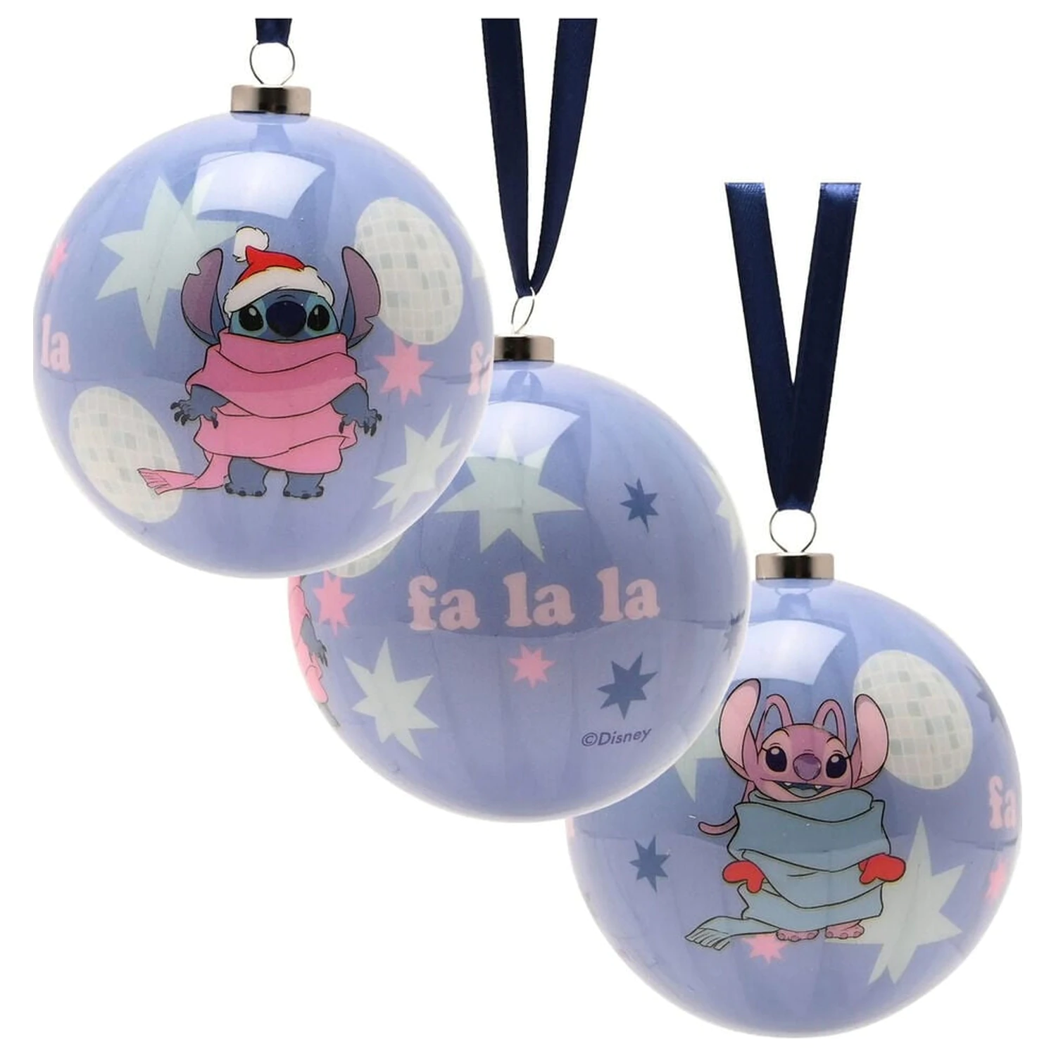 Disney Stitch Set of 4 Christmas baubles product photo