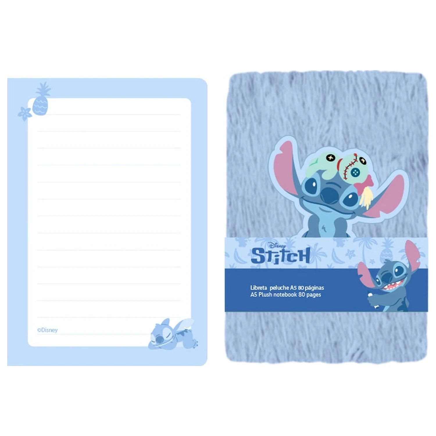 Disney Stitch A5 plush notebook product photo