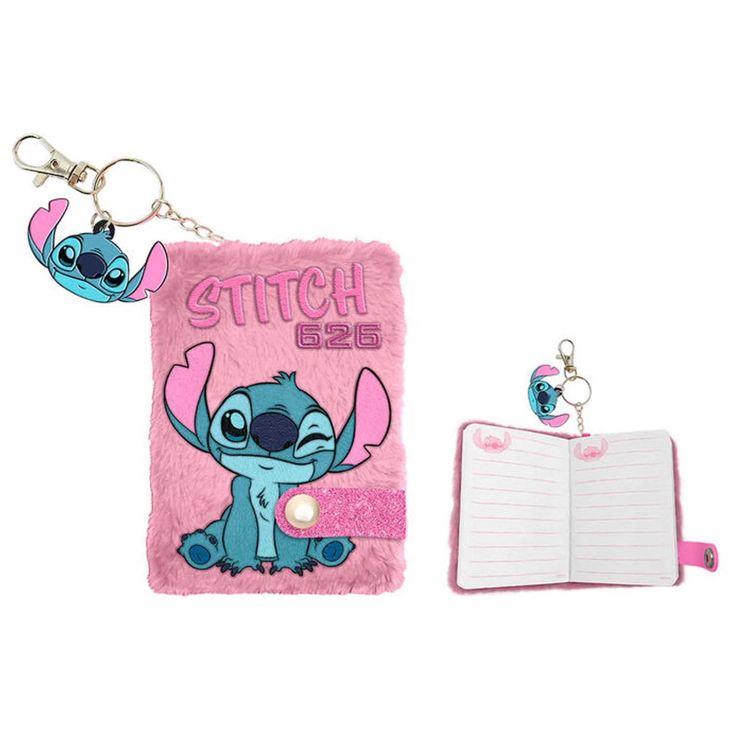 Disney Stitch A7 plush notebook + pen product photo