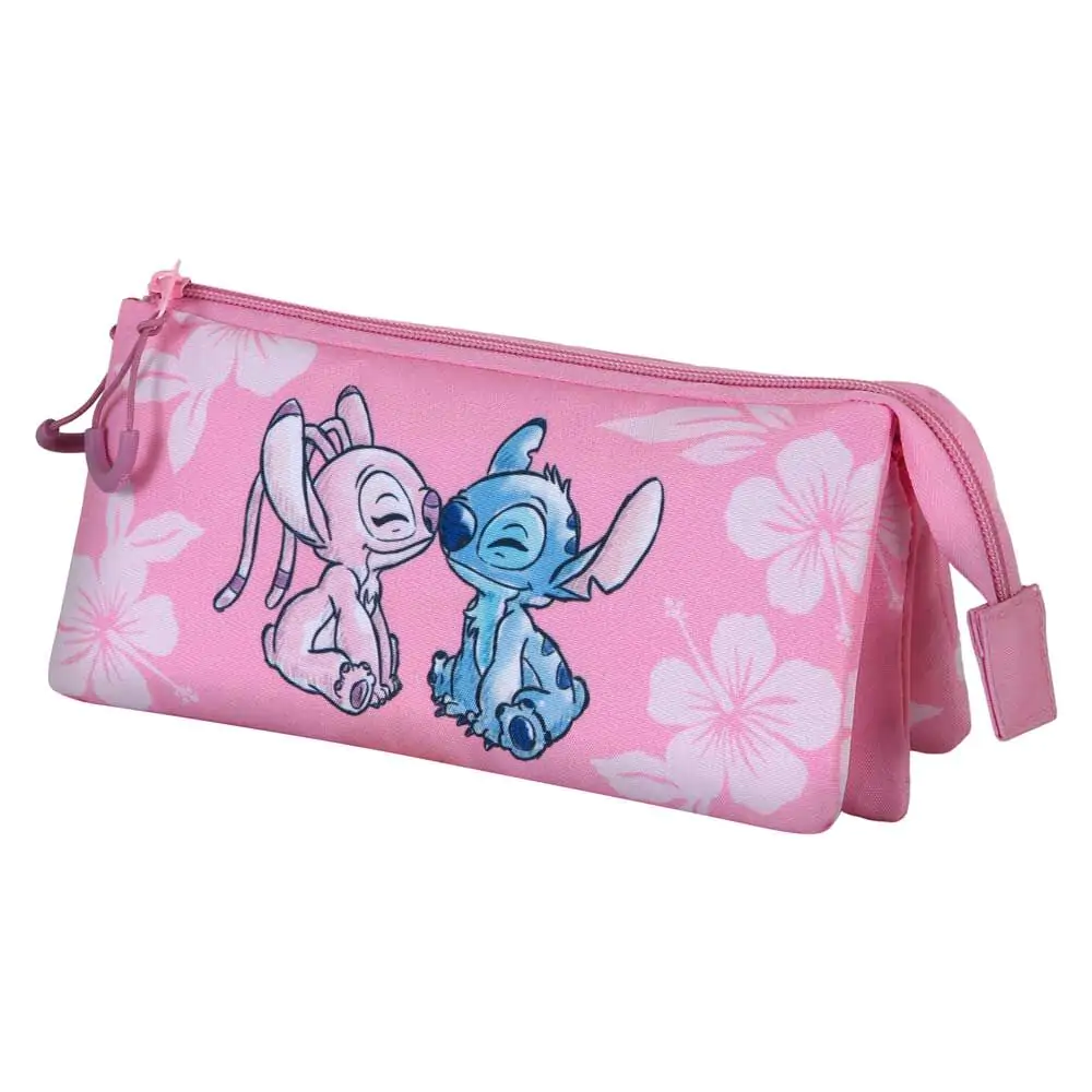 Disney Stitch &amp; Angel triple pencil case product photo