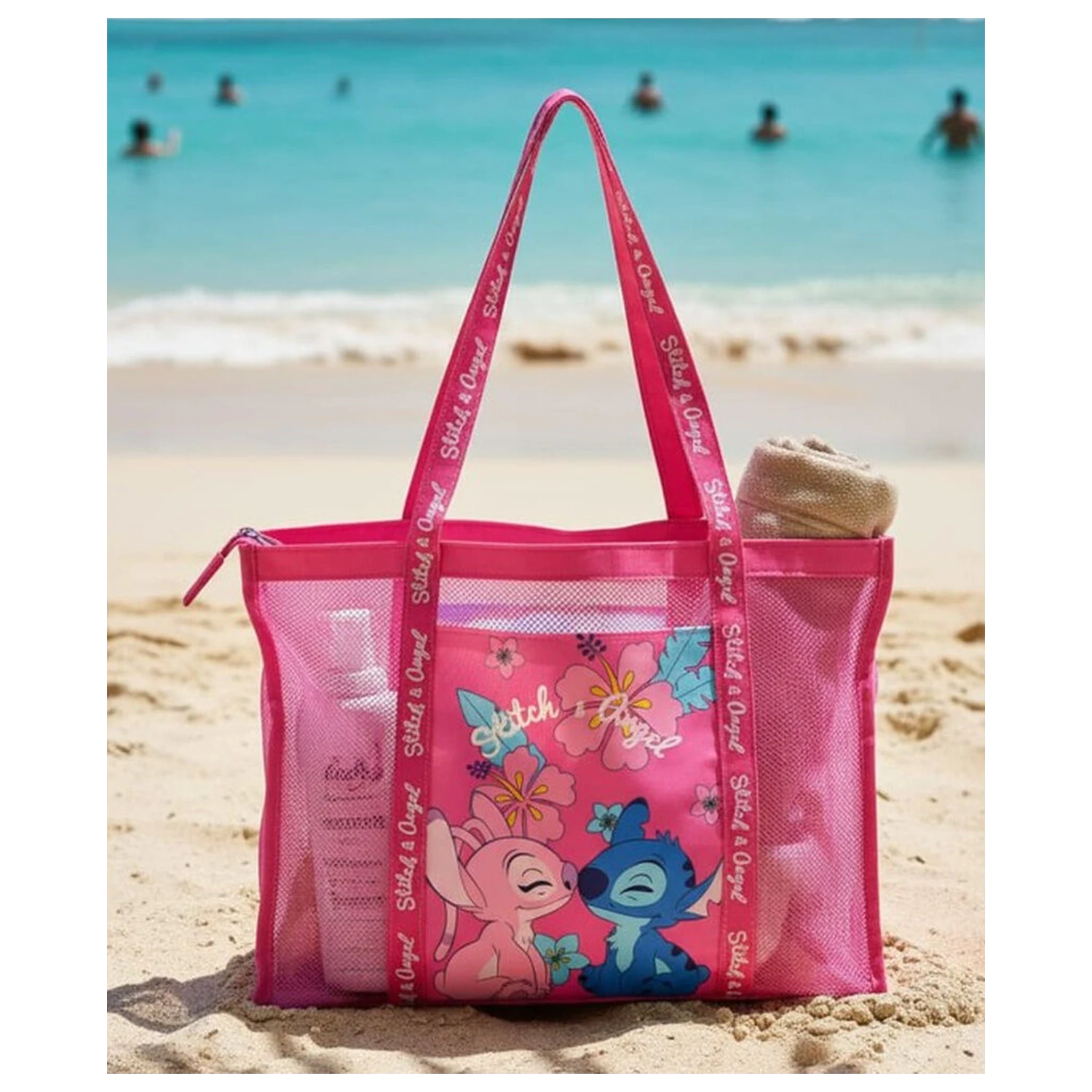 Disney Stitch & Angel mesh beach bag product photo