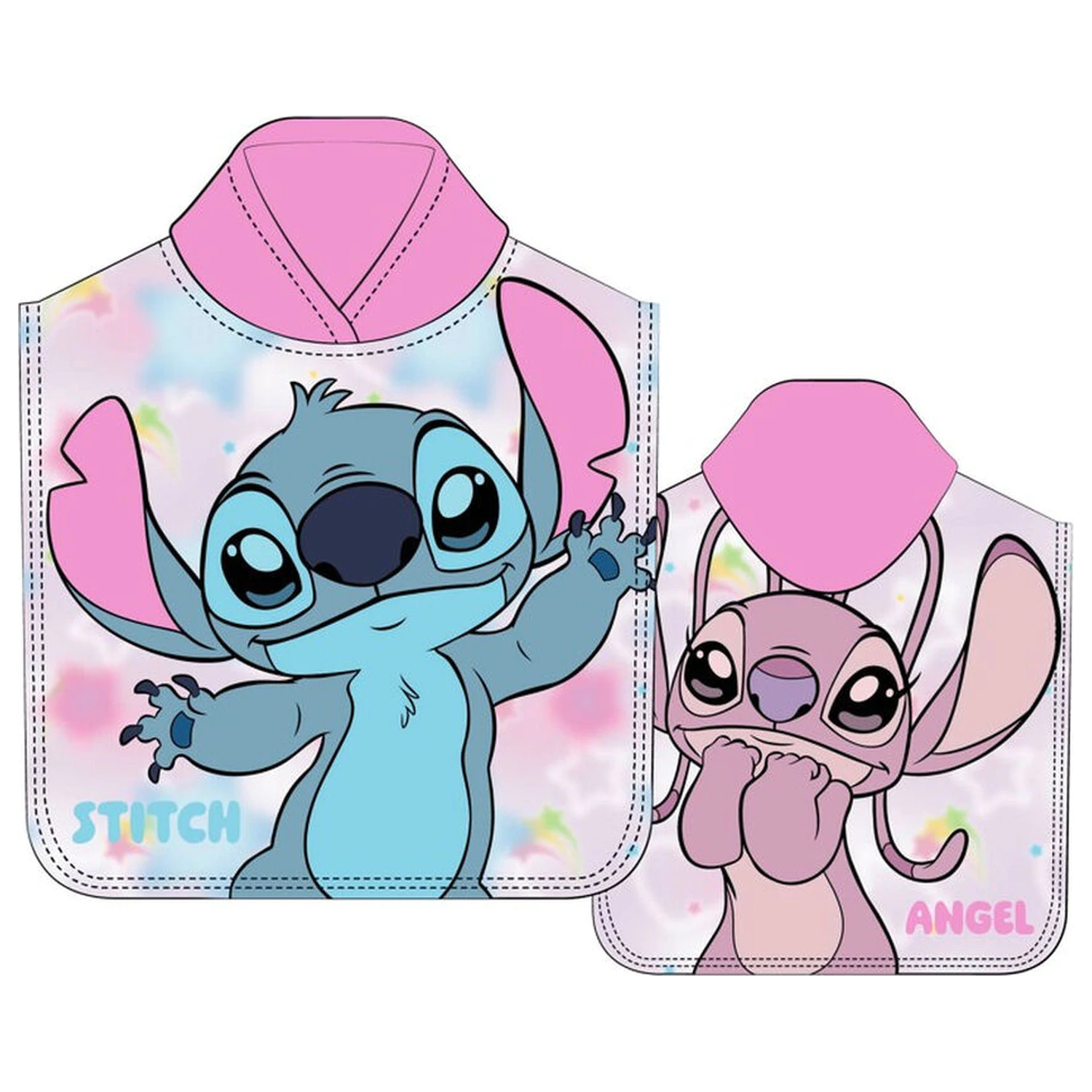 Disney Stitch & Angel microfibre poncho towel product photo