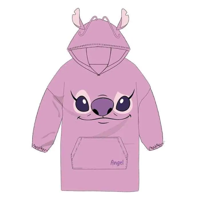 Disney Stitch Angel oversize sweatshirt coat adult coral product photo