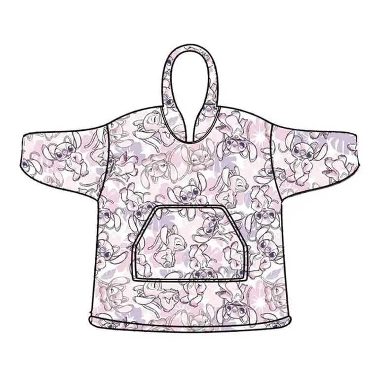 Disney Stitch Angel oversize sweatshirt coat kids coral product photo