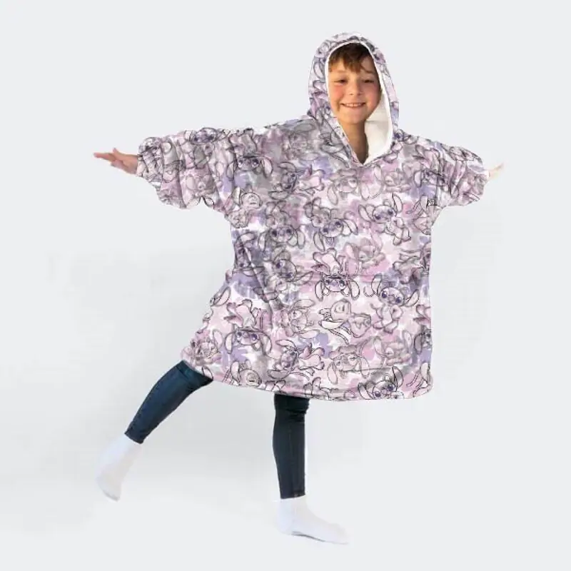 Disney Stitch Angel oversize sweatshirt coat kids coral product photo