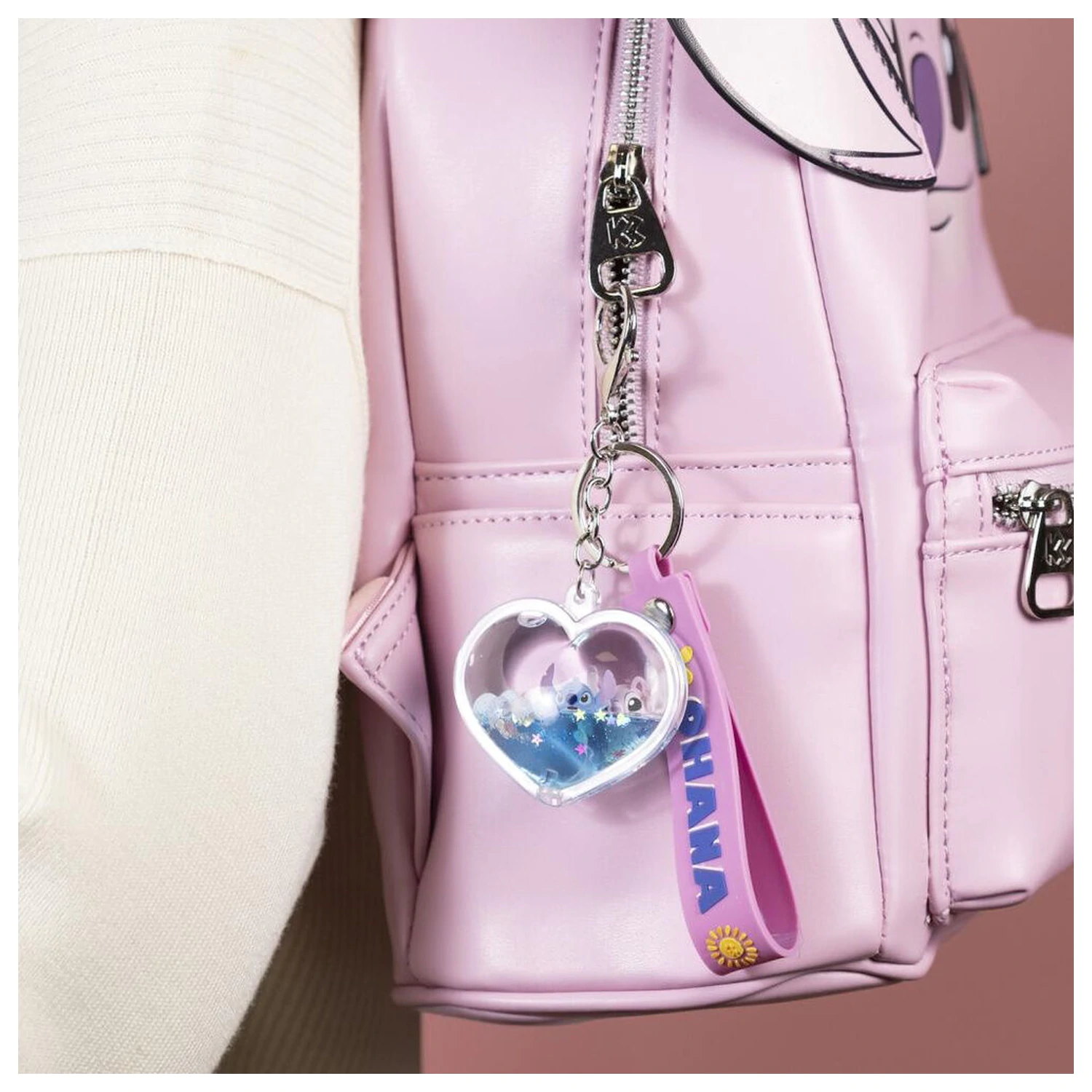 Disney Stitch & Angel Ohana Heart keychain product photo