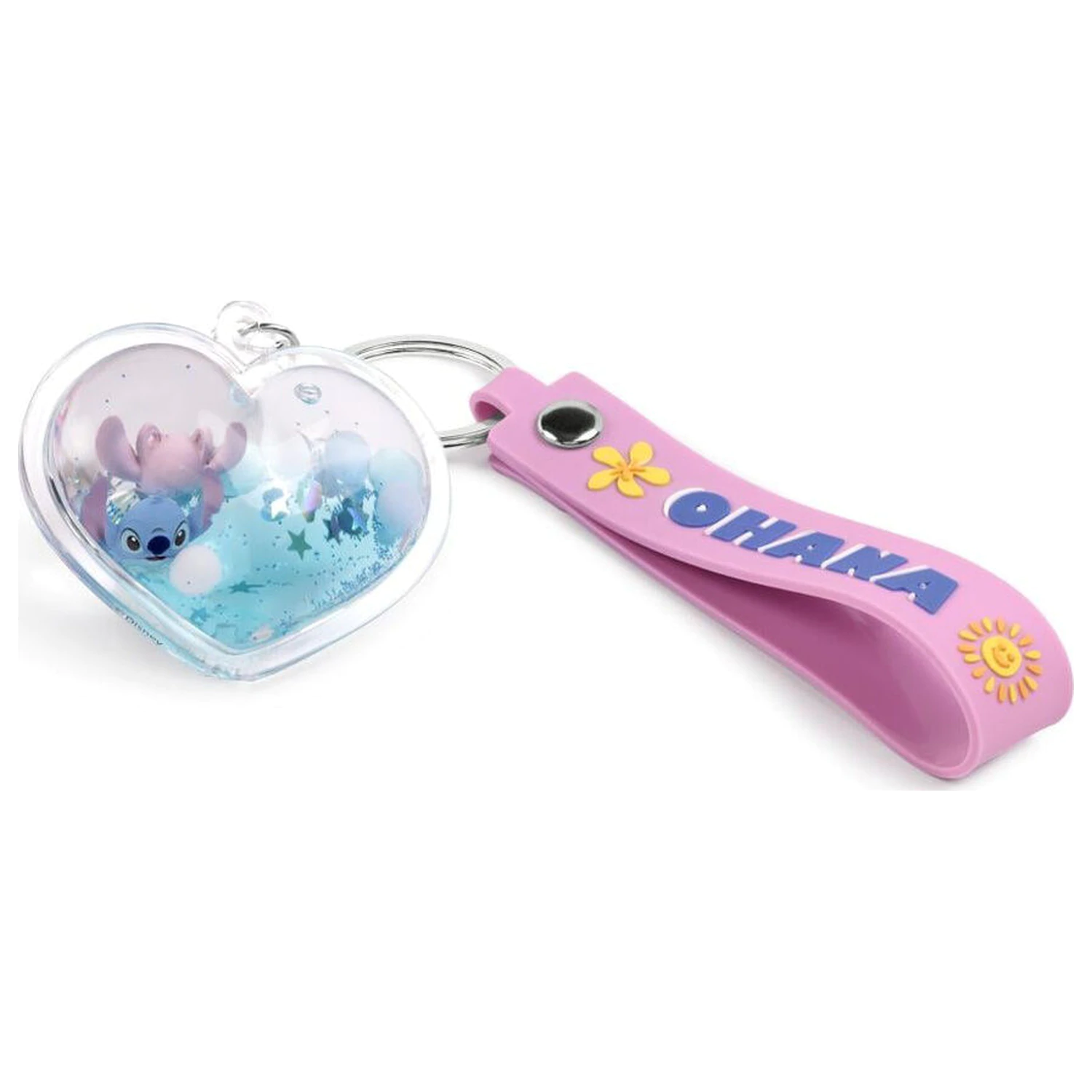 Disney Stitch & Angel Ohana Heart keychain product photo