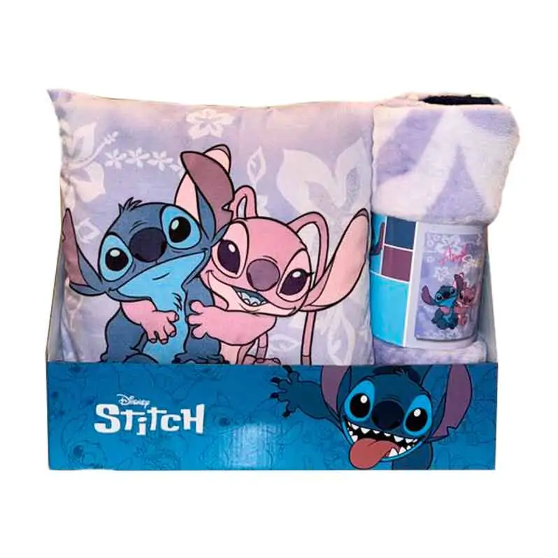 Disney Stitch & Angel polar blanket + cushion set product photo