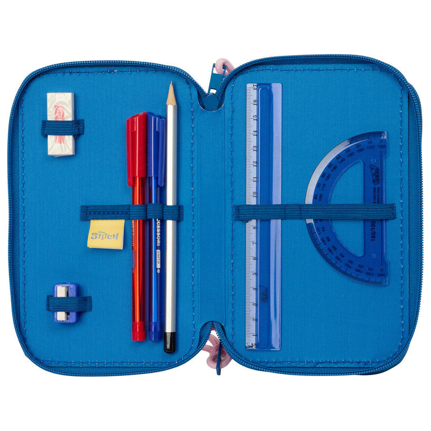 Disney Stitch & Angel triple pencil case 37pcs product photo