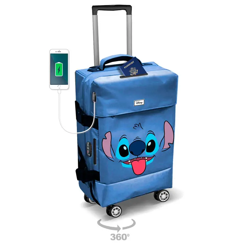 Disney Stitch Face trolley suitcase 55cm termékfotó