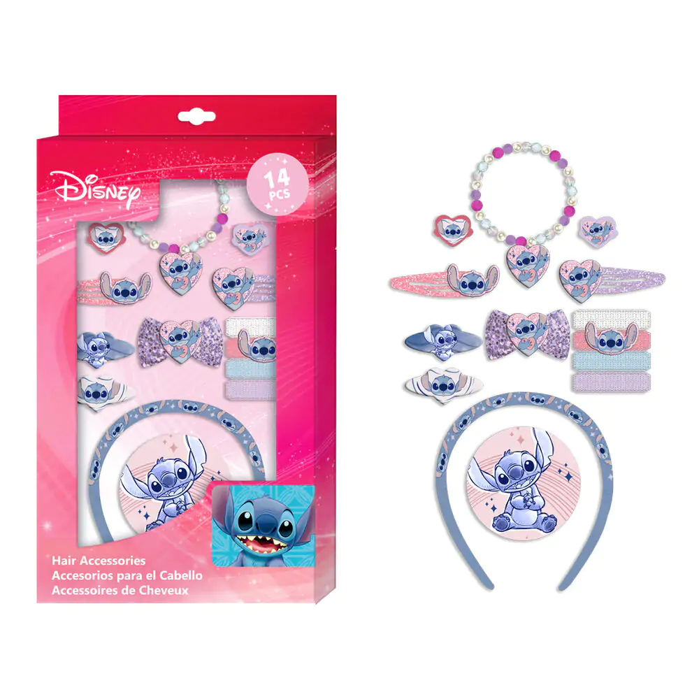 Disney Stitch pack hair accessories 14pcs product photo