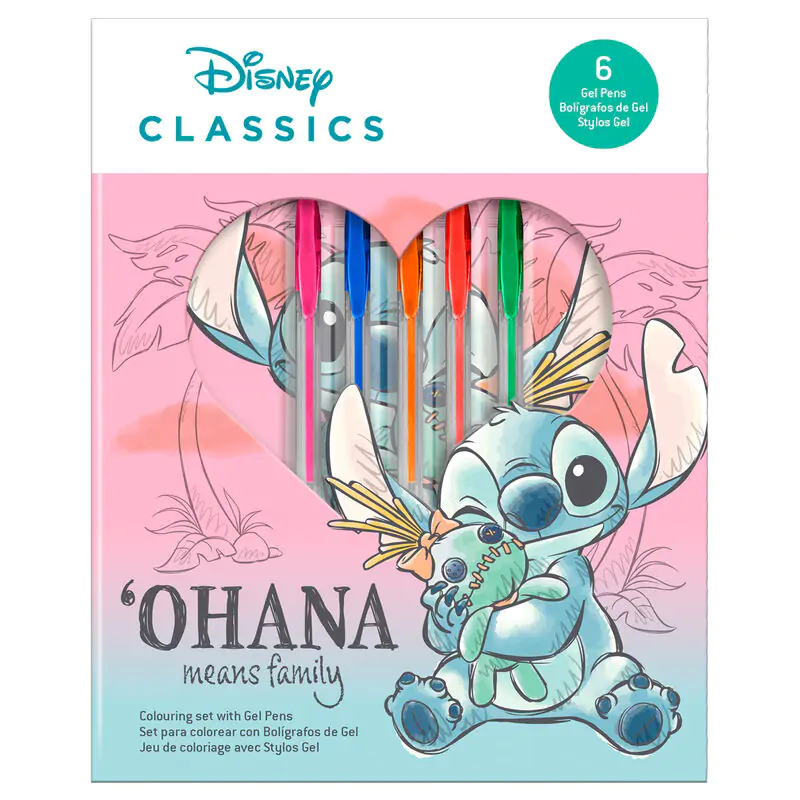 Disney Stitch notebook + 6 gel pens set product photo