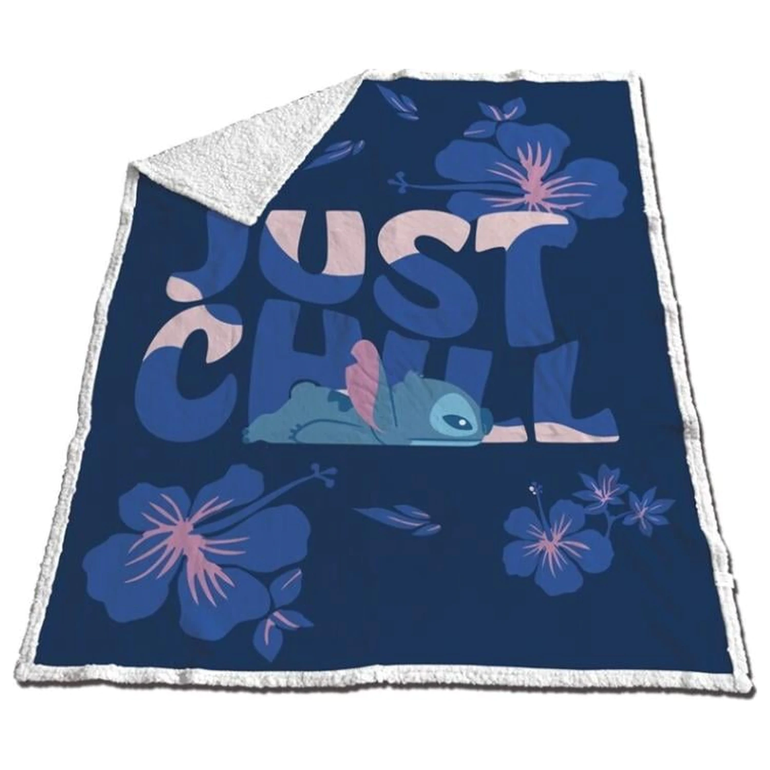 Disney Stitch "Just Chill" Sherpa Blanket 130x170cm product photo