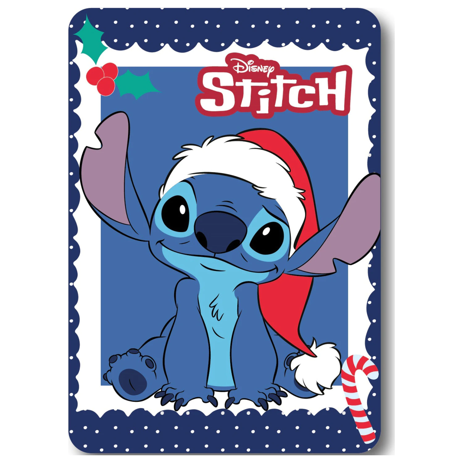 Disney Stitch Christmas fleece blanket product photo