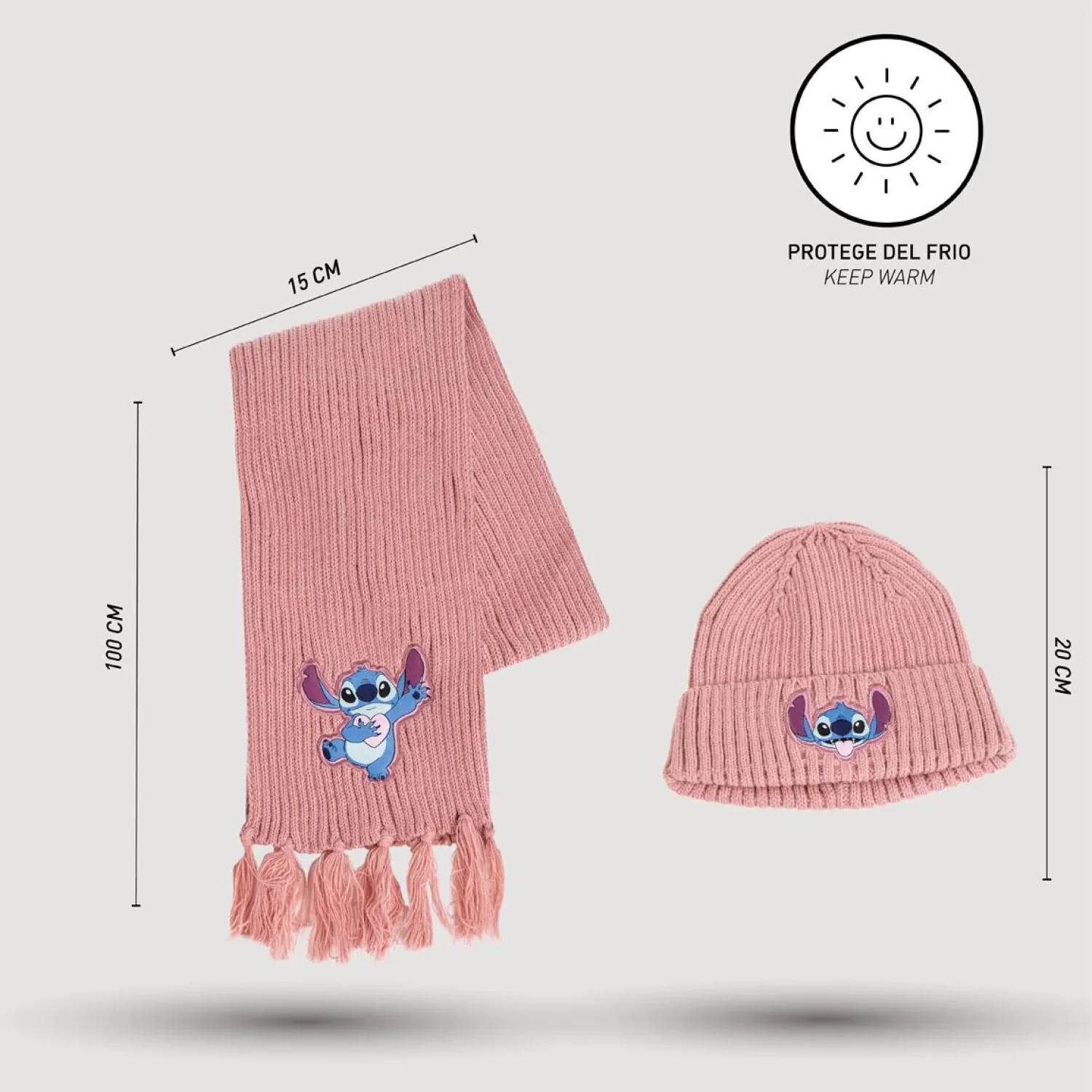 Disney Stitch beanie + scarf set product photo