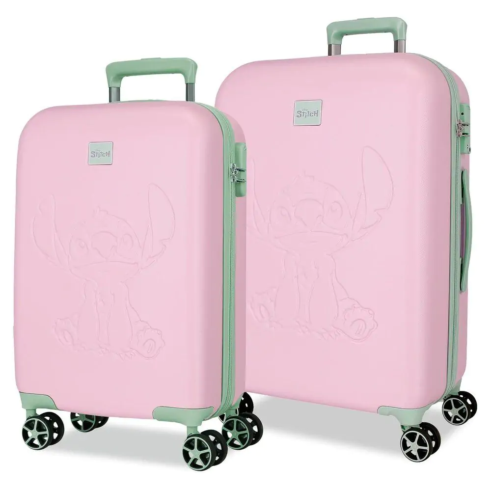 Disney Stitch Mauve ABS pack 2 trolley suitcases product photo