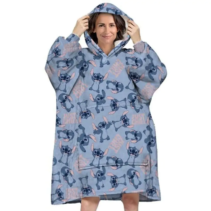 Disney Stitch oversize sweatshirt coat adult coral product photo