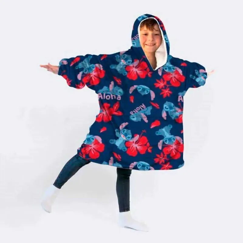 Disney Stitch oversize sweatshirt coat kids coral product photo