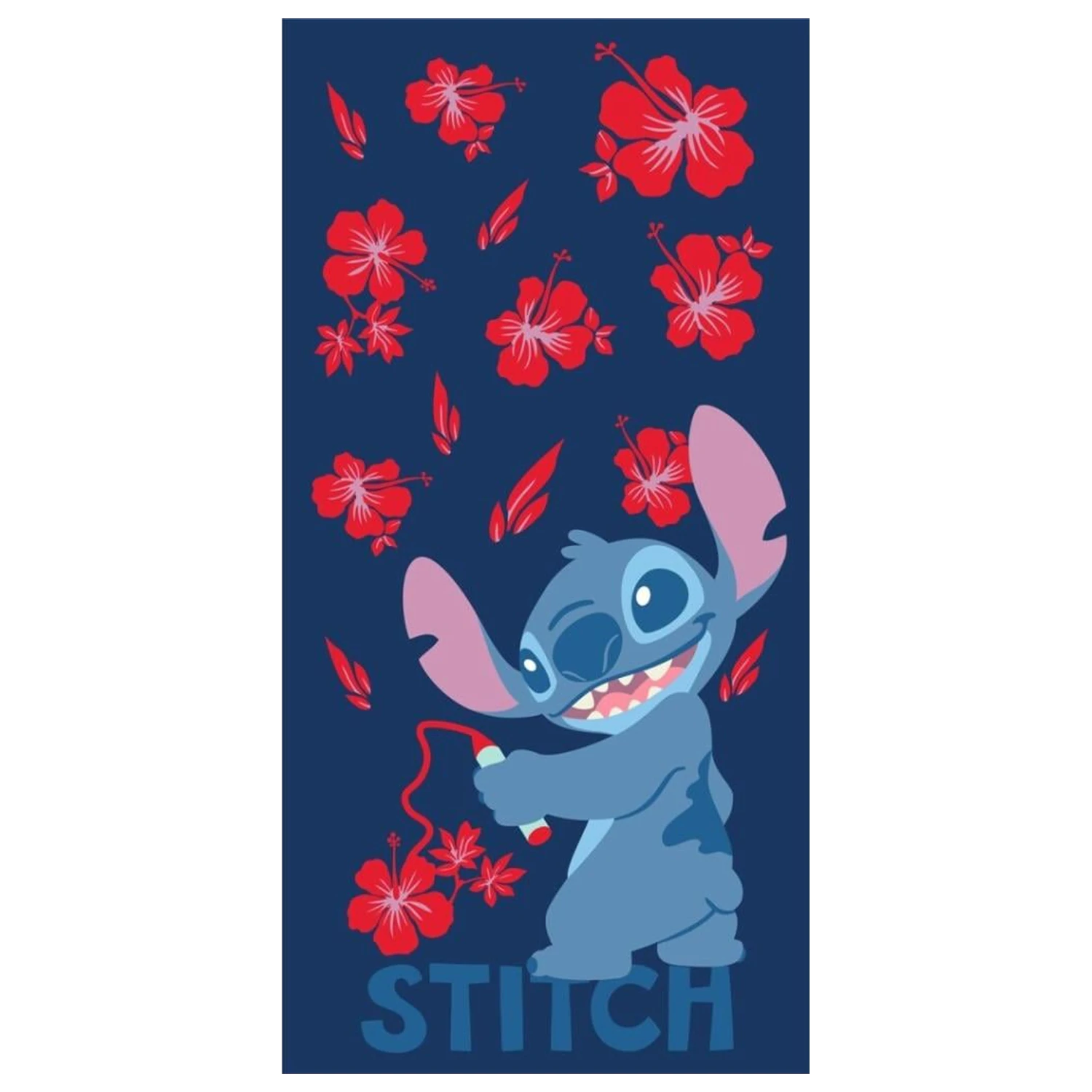 Disney Stitch "Red Flowers" Beach Towel 90x170cm product photo