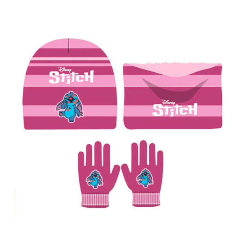 Disney Stitch kids winter set with snood, hat and gloves product photo