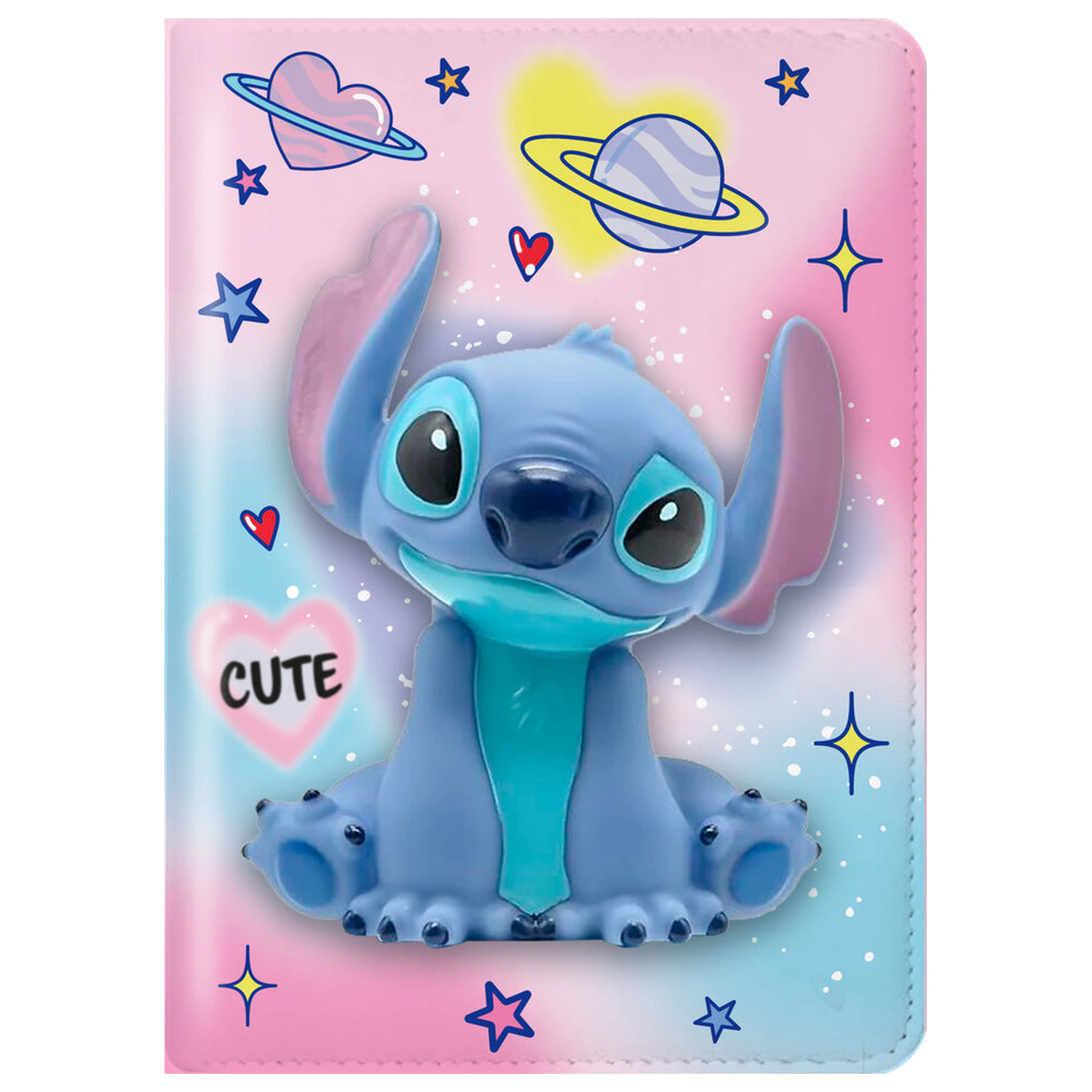 Disney Stitch Squshy notebook + pompom pen product photo