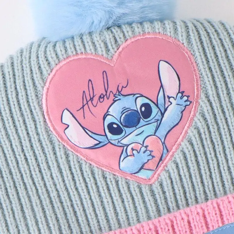 Disney Stitch winter set snood hat gloves product photo