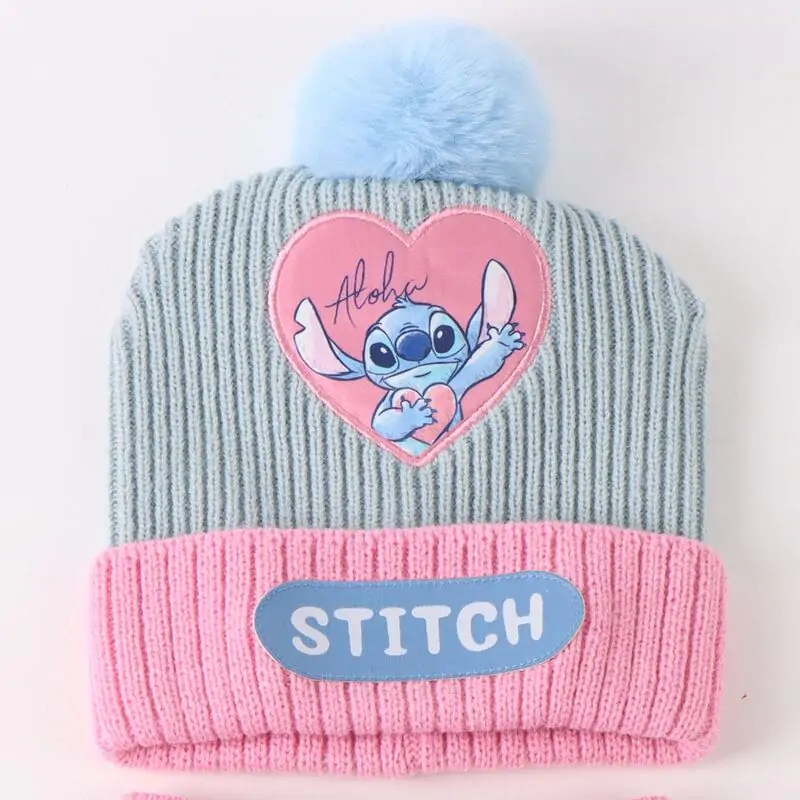 Disney Stitch winter set snood hat gloves product photo