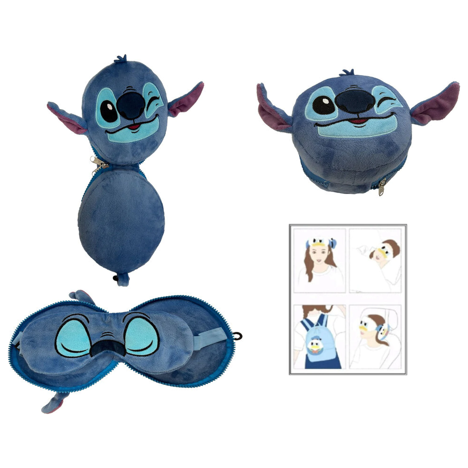Disney Stitch travel cushion + mask product photo