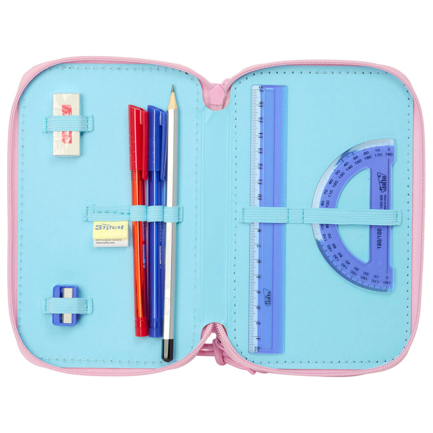 Disney Stitch Waves triple pencil case 37pcs product photo