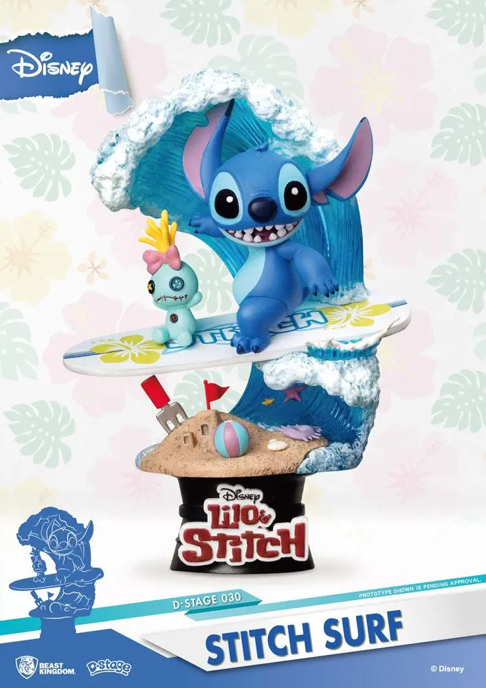 Disney Summer Series D-Stage PVC Diorama Stitch Surf 15 cm product photo