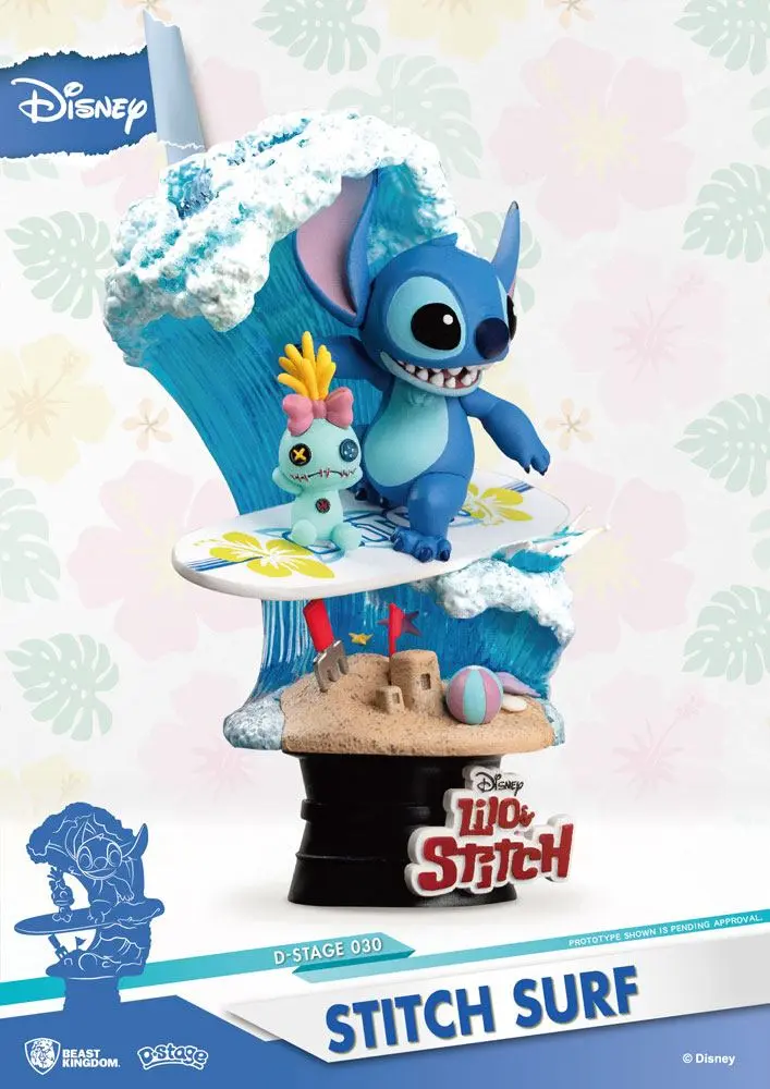 Disney Summer Series D-Stage PVC Diorama Stitch Surf 15 cm product photo
