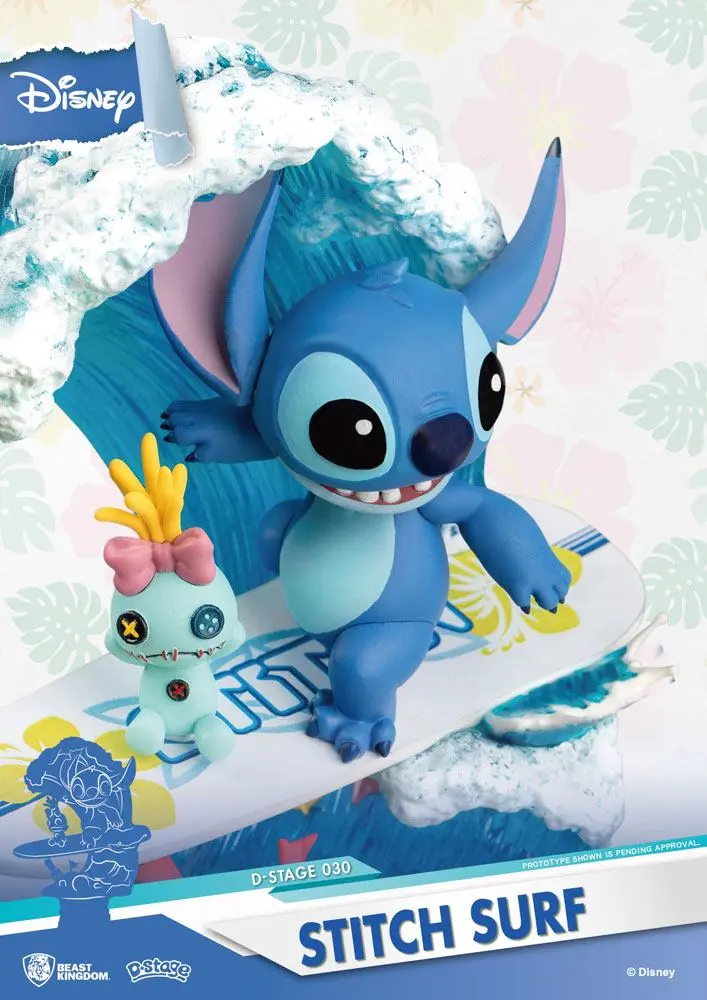 Disney Summer Series D-Stage PVC Diorama Stitch Surf 15 cm product photo