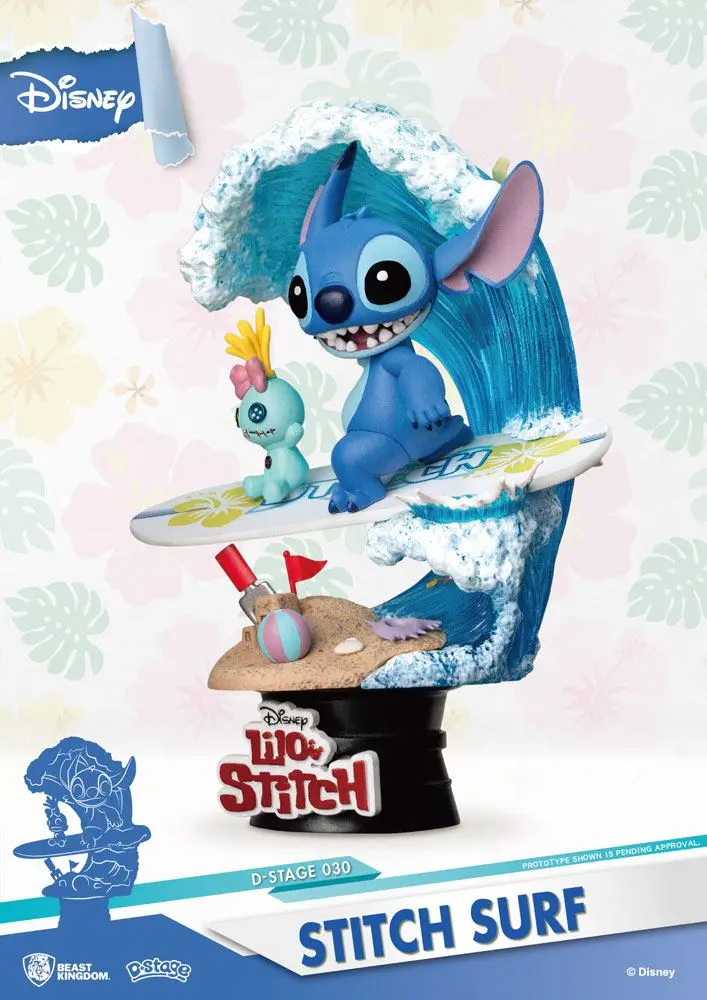 Disney Summer Series D-Stage PVC Diorama Stitch Surf 15 cm product photo