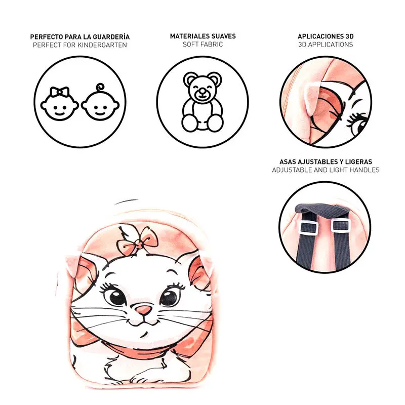 Disney The Aristocats Marie plush backpack 22cm product photo
