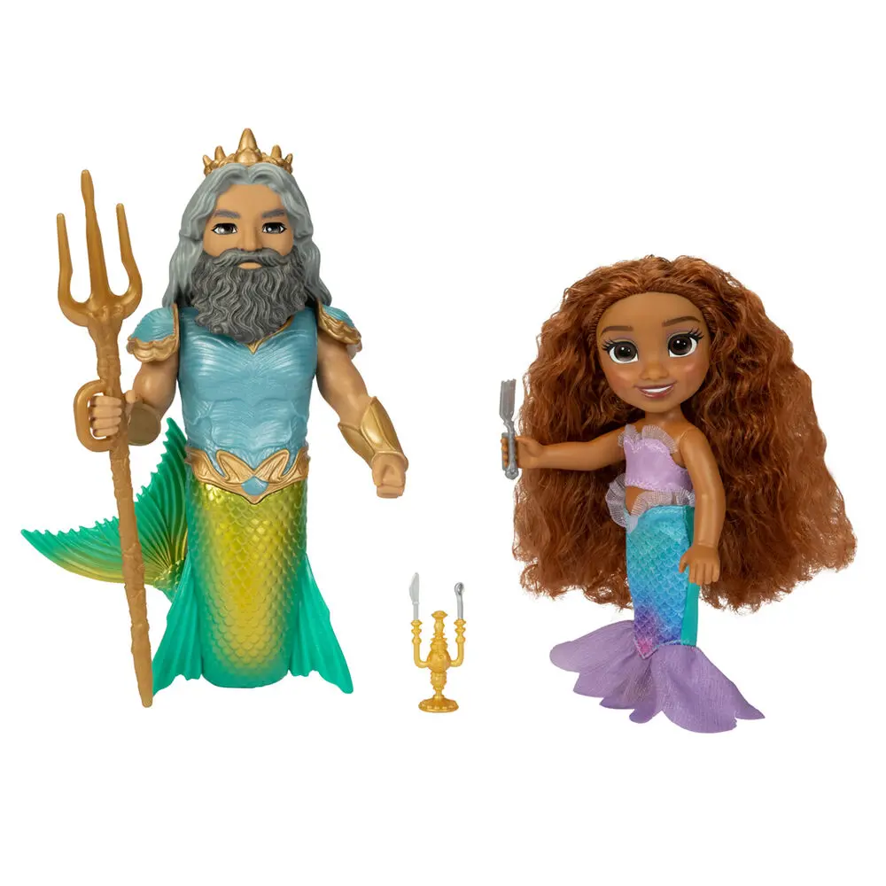 Disney The Little Mermaid Ariel + Triton doll 15cm product photo