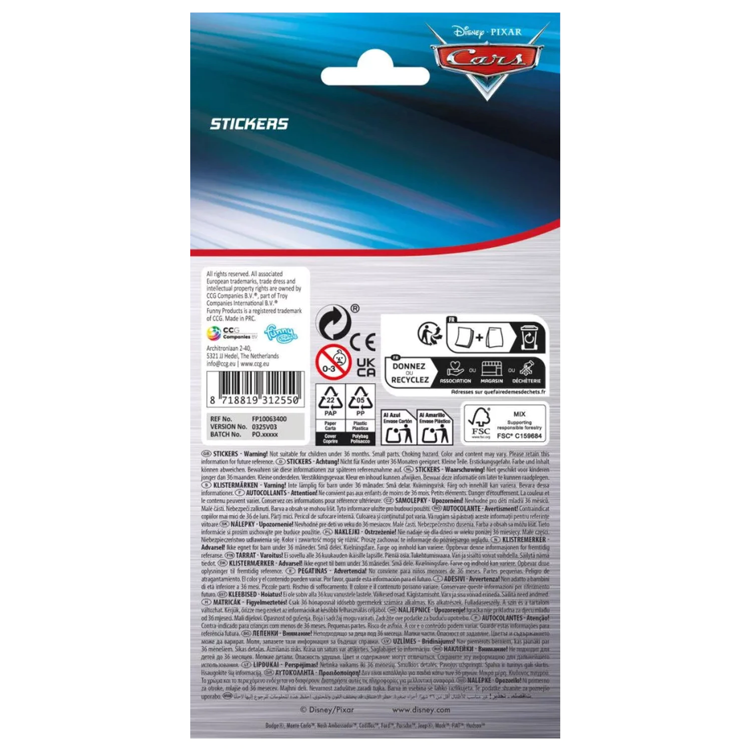 Disney Cars Fast sticker product photo